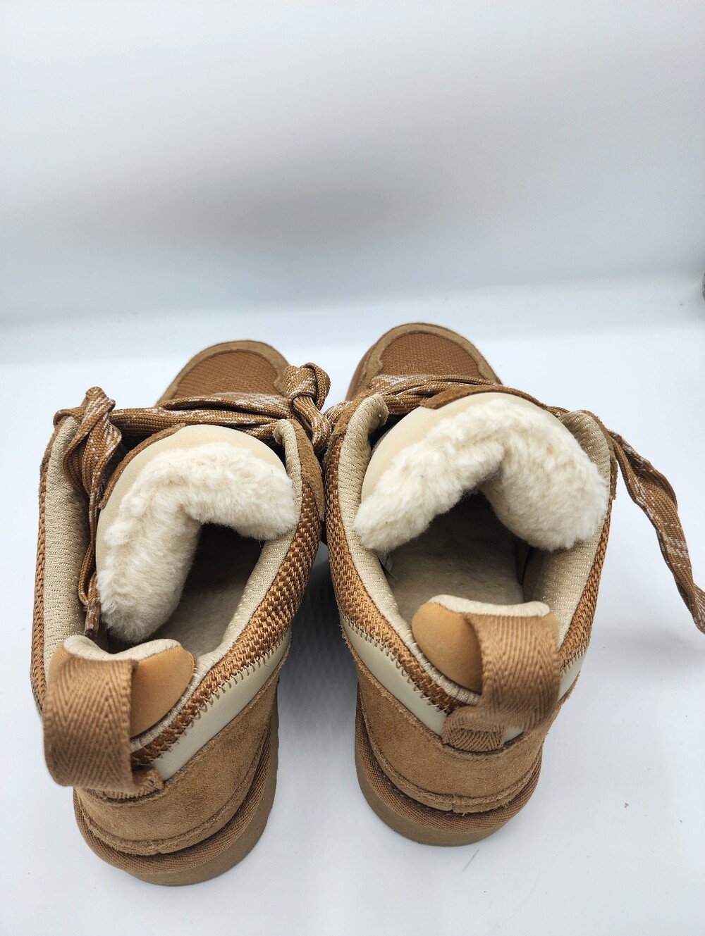 Uggs Lowmel Tan Suede Shearling Lined Sneakers - Picture 11 of 15